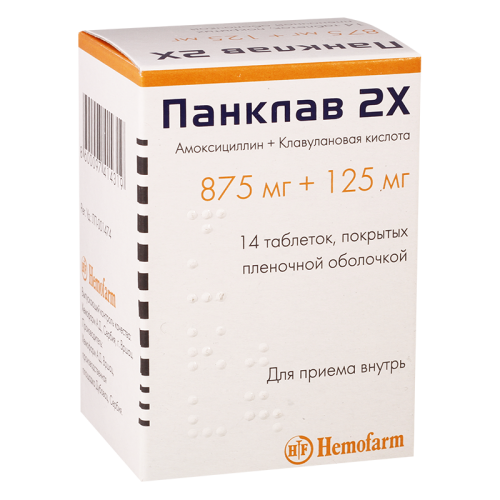 Panclav 2X tab 875mg+125mg #14