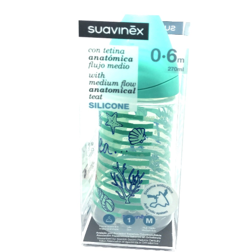 SUAVINEX BOTTLE  SILICONE 0-6M 270 ML (0142)