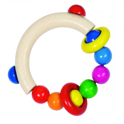 Touch ring half-round with beads and 2 rings