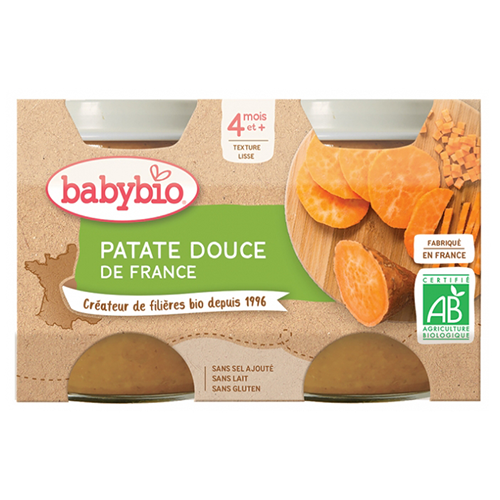 Babybio Lunch Menu - Sweet Potato. 4 m. 130 g x 2