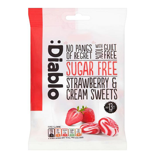 Diablo SF Strawberry  Cream Sweets 75g