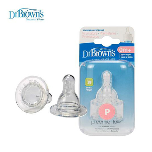 Preemie Flow Silicone Narrow Nipple. 2-Pack