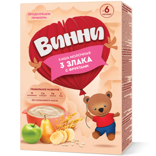 Viny - porridge with milk 3-grain fruits /6 months+/ 200g 4862