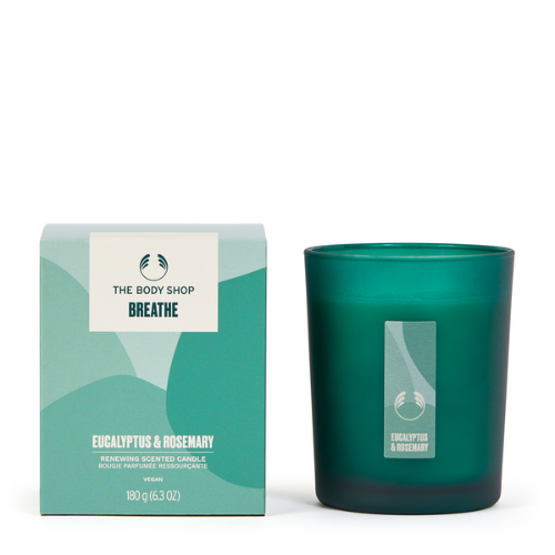 BREATHE EUCALYPTUS  ROSEMARY RENEWING SCENTED CANDLE 180G 37560