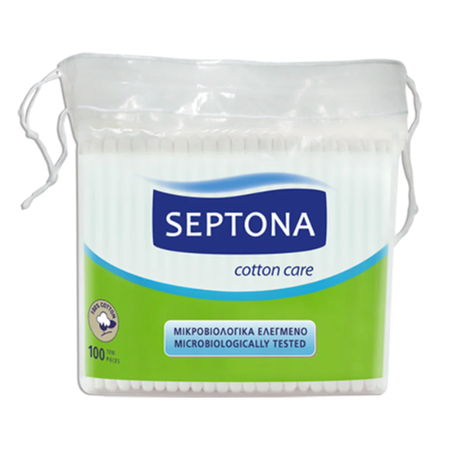 SEPTONA COTTON BUDS. in a printed plastic bag with strings. #100 1037/0005/106