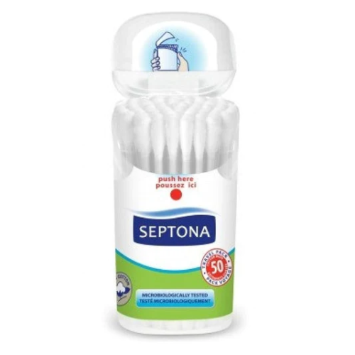 SEPTONA COTTON BUDS in a dispenser POP-UP Dram and label lSEPTONA #50 50001/502-0509