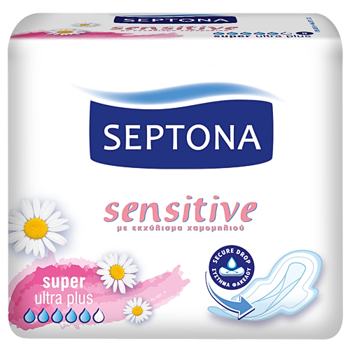 SEPTONA SANITARY NAPKINS WITH WINGS -SUPER SENSITIVE  #8 2205-0023/08005