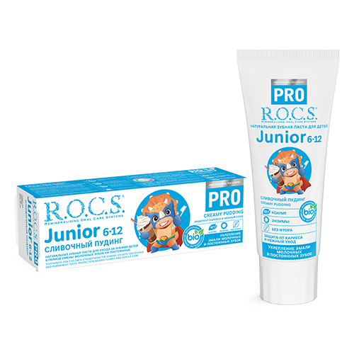 R.O.C.S. Toothpaste pro junior 6-12. creamy Pudding. 74 gr. 6236