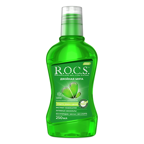 R.O.C.S. Mouthwash double mint. 250 ml. 4713